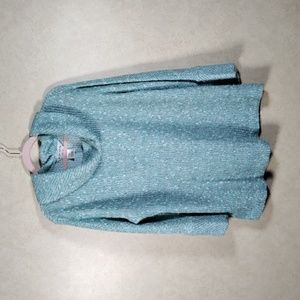 4169 A La Carte green textured knit cowl neck sweater L
